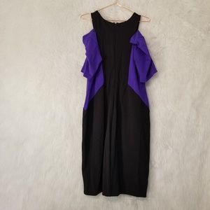 Eloquii Cold Shoulder Color Blocked Dress